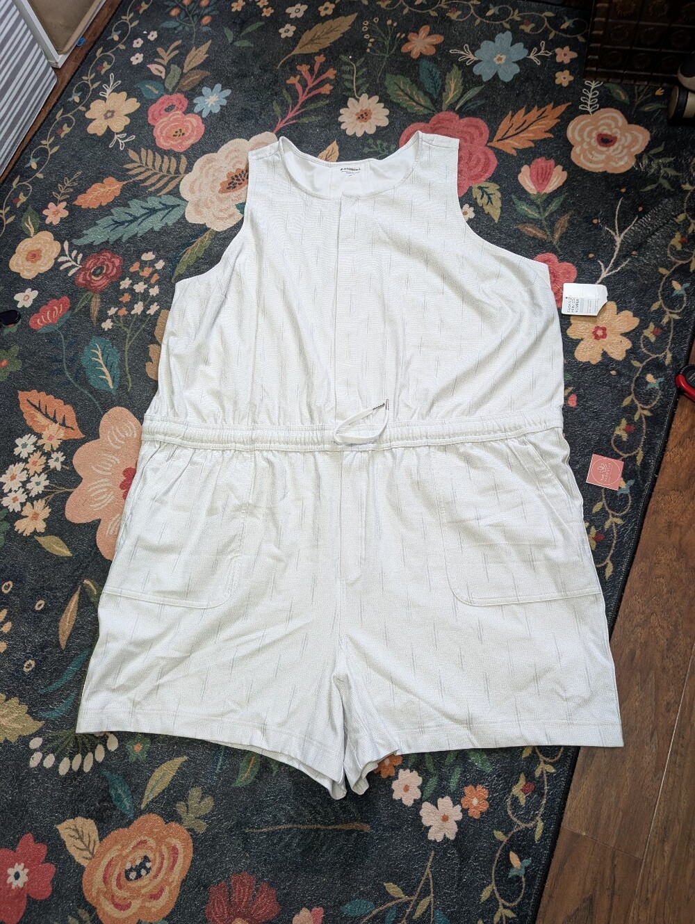 Athleta Farallon Printed Romper Size 3X Gray Casual Travel Active Athleisure